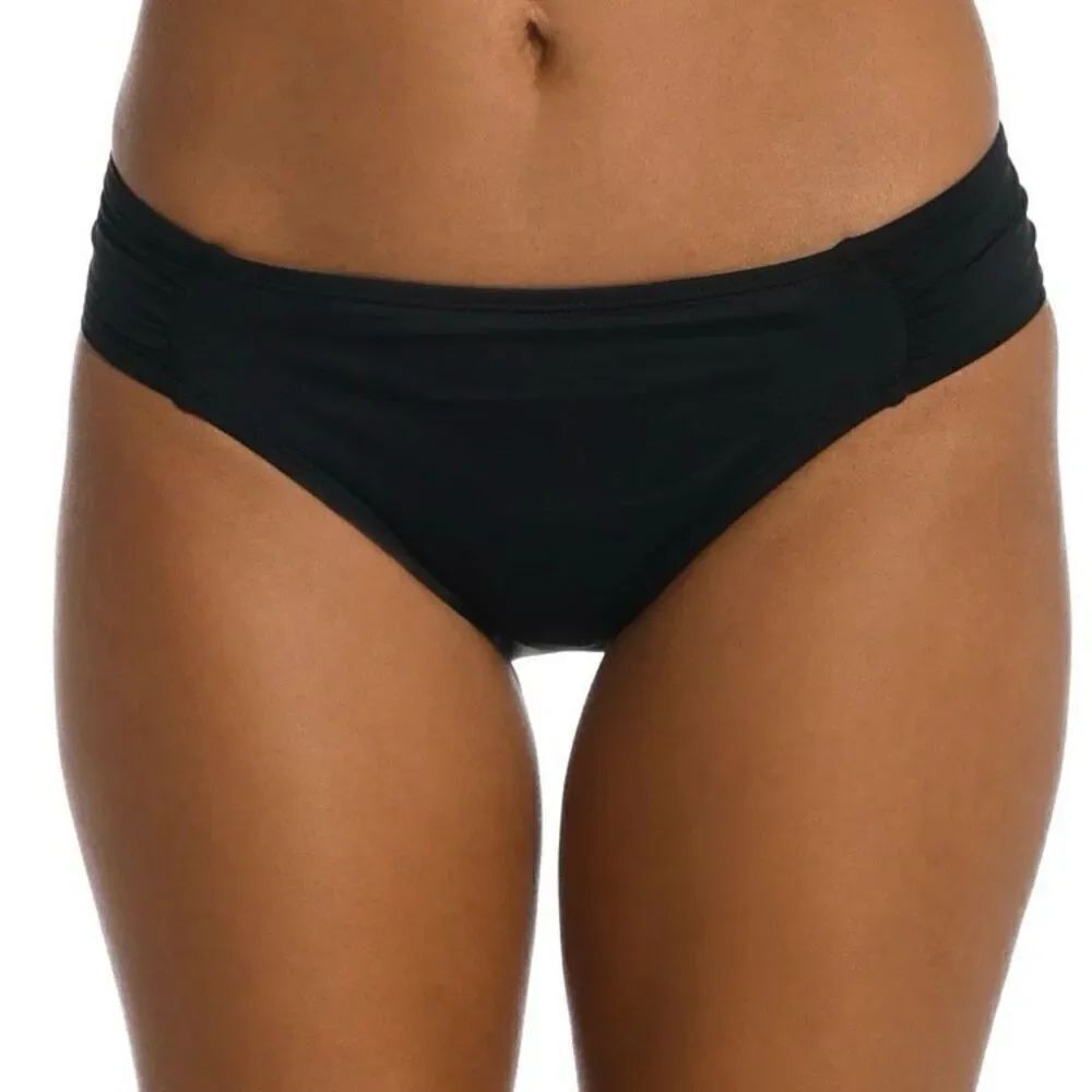 La Blanca Island Goddess Shirred Hipster Bottom - Black 20W